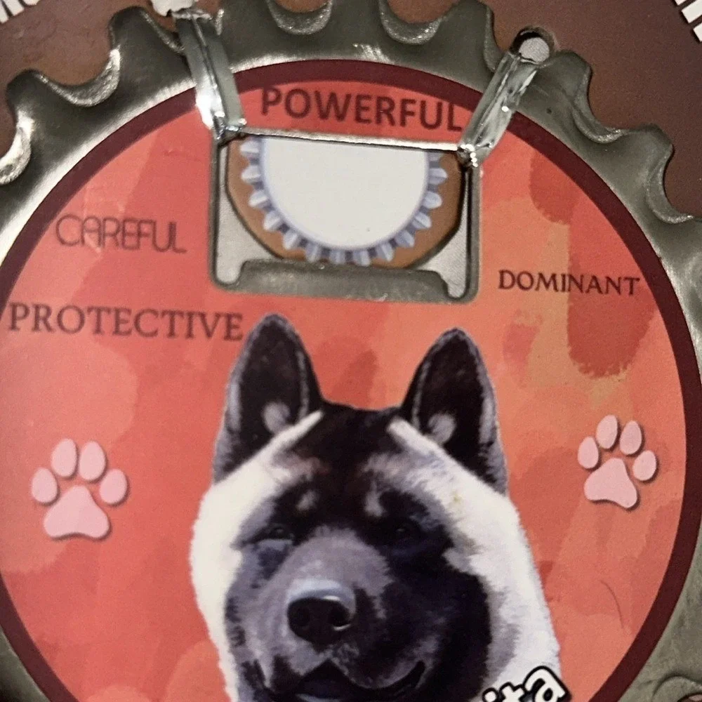 E&S Pets I Love My Akita 3 in 1 Coaster Bottle Opener Magnet Dog Lover Gift
